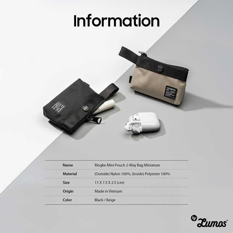 𝗥𝗶𝗻𝗴𝗸𝗲 𝗠𝗜𝗡𝗜 𝗣𝗢𝗨𝗖𝗛 𝟮 𝗪𝗮𝘆 𝗕𝗮𝗴 Miniature Universal Lightweight & Stylishly Padded Pouch