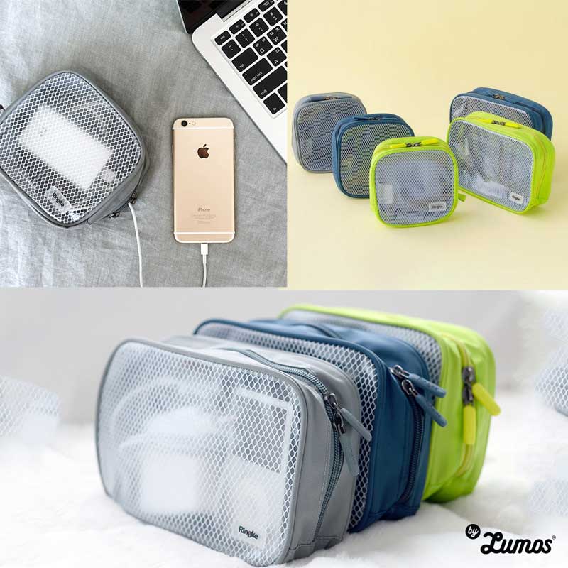 𝗥𝗶𝗻𝗴𝗸𝗲 𝗢𝗥𝗚𝗔𝗡𝗜𝗭𝗘𝗥 𝗣𝗢𝗨𝗖𝗛 Packing Storage Pouch Zipper Electronics Organizer Travel Digital Storage Bag