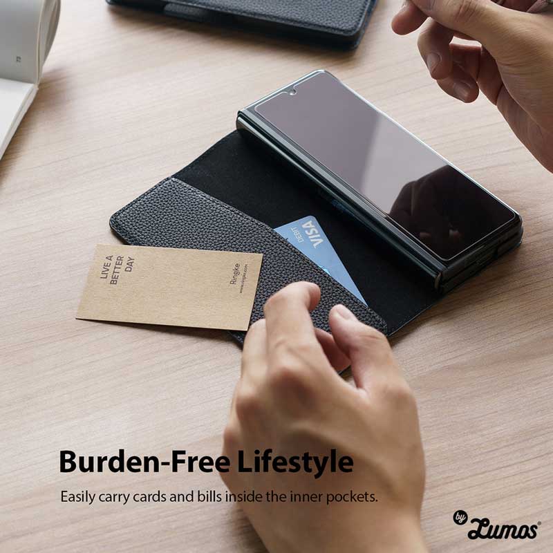𝗥𝗜𝗡𝗚𝗞𝗘 𝗙𝗢𝗟𝗜𝗢 𝗦𝗜𝗚𝗡𝗔𝗧𝗨𝗥𝗘 Standard & EZ Strap For Samsung Galaxy Z Fold 3 Inclusive Edge Drop Protection Case Casing