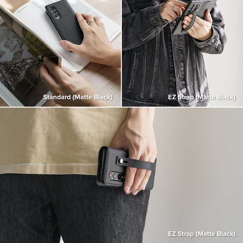 𝗥𝗜𝗡𝗚𝗞𝗘 𝗙𝗢𝗟𝗜𝗢 𝗦𝗜𝗚𝗡𝗔𝗧𝗨𝗥𝗘 Standard & EZ Strap For Samsung Galaxy Z Fold 3 Inclusive Edge Drop Protection Case Casing
