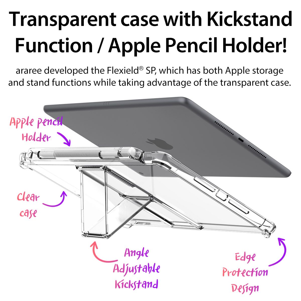 𝗔𝗿𝗮𝗿𝗲𝗲 𝗙𝗹𝗲𝘅𝗶𝗲𝗹𝗱 𝗦𝗣 Apple iPad 7/ 8/9th (10.2 inch) Mach Stand Angle Control Protection Flexible Case