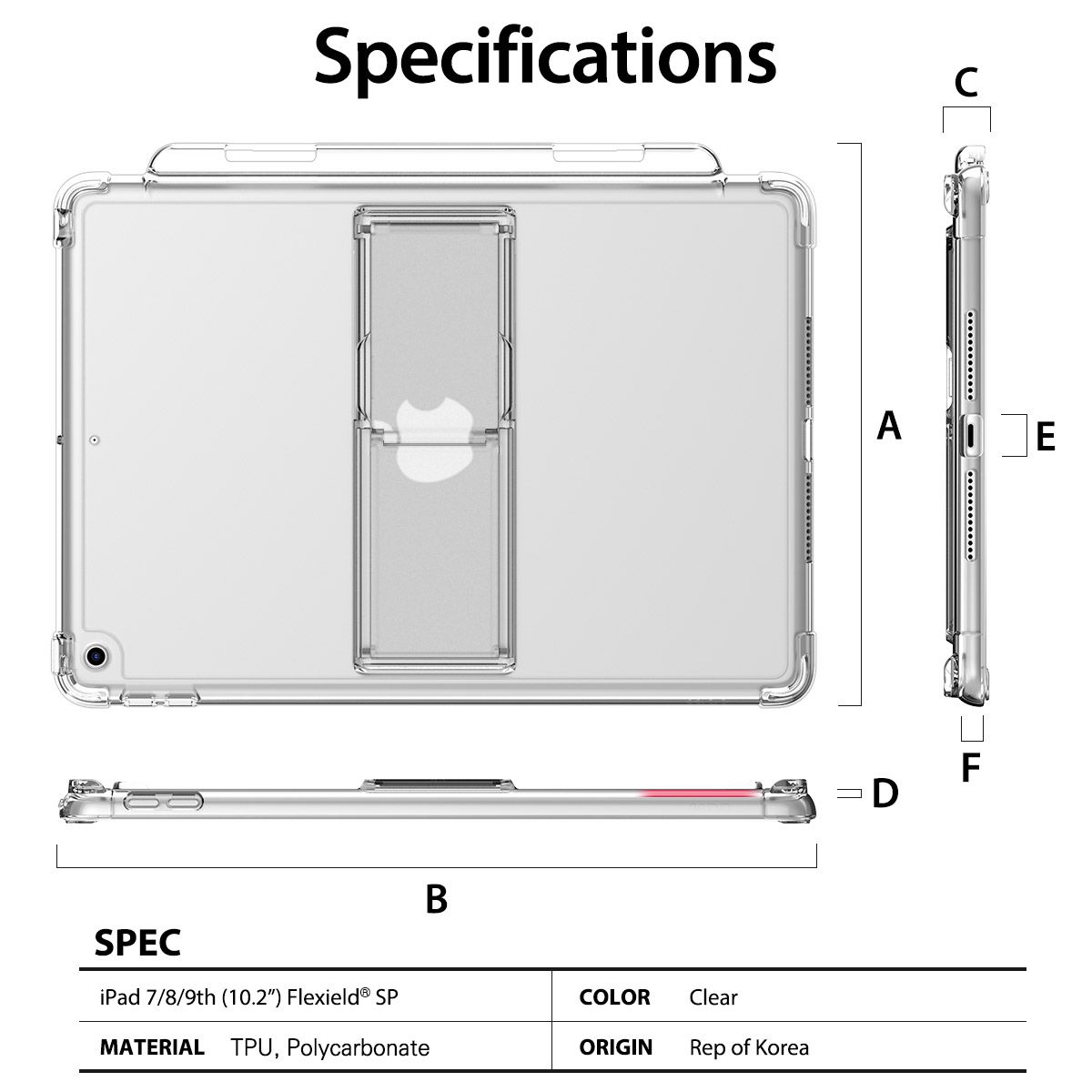 𝗔𝗿𝗮𝗿𝗲𝗲 𝗙𝗹𝗲𝘅𝗶𝗲𝗹𝗱 𝗦𝗣 Apple iPad 7/ 8/9th (10.2 inch) Mach Stand Angle Control Protection Flexible Case