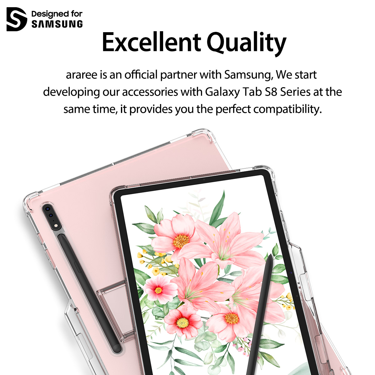 𝗔𝗥𝗔𝗥𝗘𝗘 𝗙𝗟𝗘𝗫𝗜𝗘𝗟𝗗 𝗦𝗣 Samsung Galaxy Tab S7+/S8/S8+/S8 Ultra Stand Angle Full Coverage Protection Case