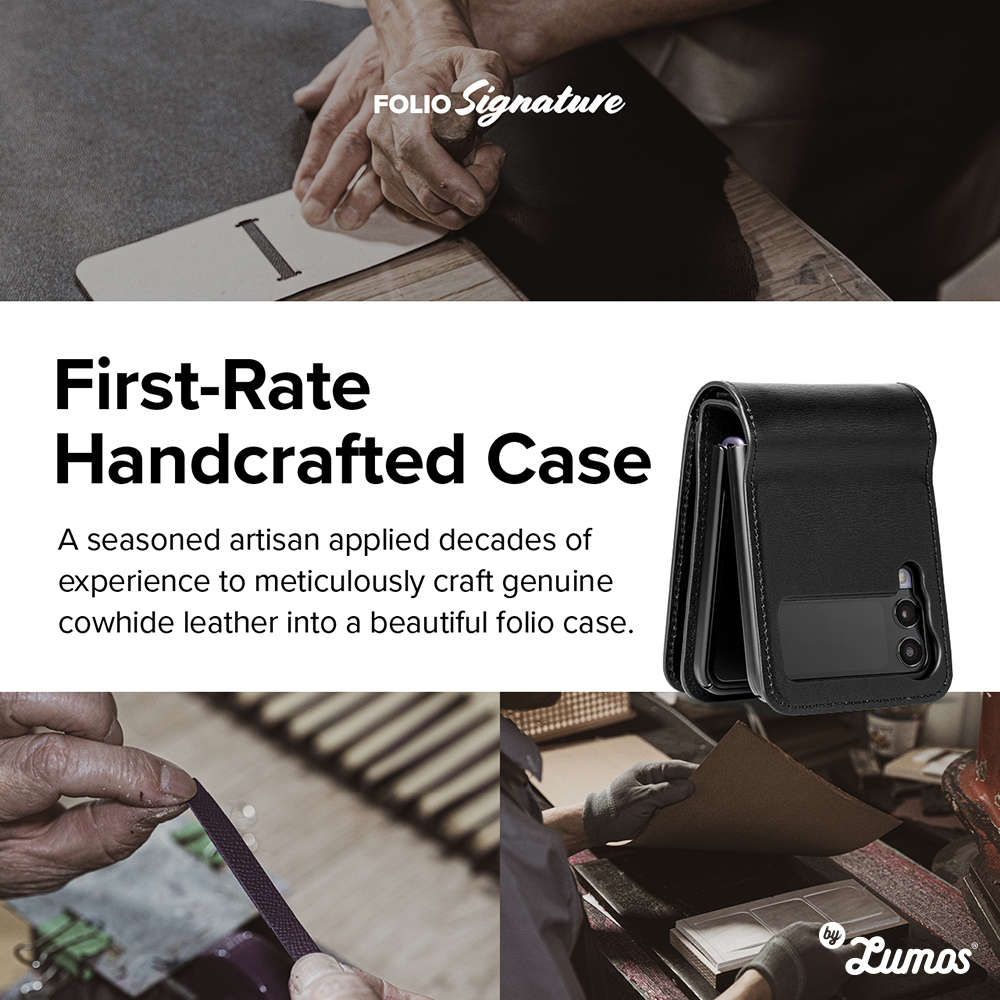 𝗥𝗜𝗡𝗚𝗞𝗘 𝗙𝗢𝗟𝗜𝗢 𝗦𝗜𝗚𝗡𝗔𝗧𝗨𝗥𝗘 𝗪𝗔𝗟𝗟𝗘𝗧 for Samsung Galaxy Z Flip 3 Protective Large Storage Space 4 cards Phone Case - Black