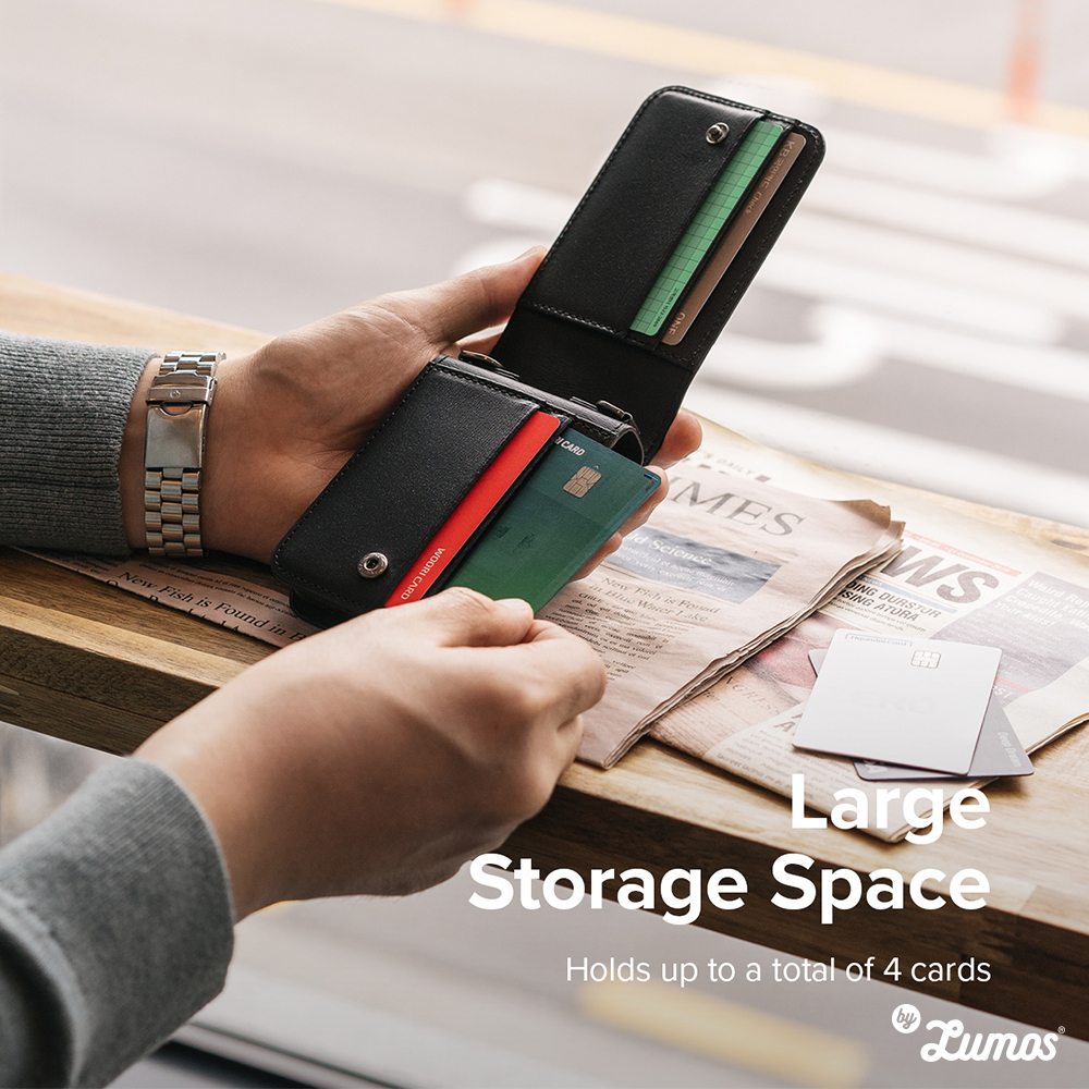 𝗥𝗜𝗡𝗚𝗞𝗘 𝗙𝗢𝗟𝗜𝗢 𝗦𝗜𝗚𝗡𝗔𝗧𝗨𝗥𝗘 𝗪𝗔𝗟𝗟𝗘𝗧 for Samsung Galaxy Z Flip 3 Protective Large Storage Space 4 cards Phone Case - Black