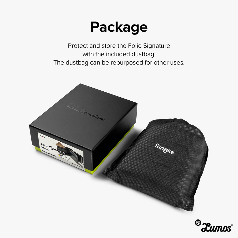 𝗥𝗜𝗡𝗚𝗞𝗘 𝗙𝗢𝗟𝗜𝗢 𝗦𝗜𝗚𝗡𝗔𝗧𝗨𝗥𝗘 𝗪𝗔𝗟𝗟𝗘𝗧 for Samsung Galaxy Z Flip 3 Protective Large Storage Space 4 cards Phone Case - Black