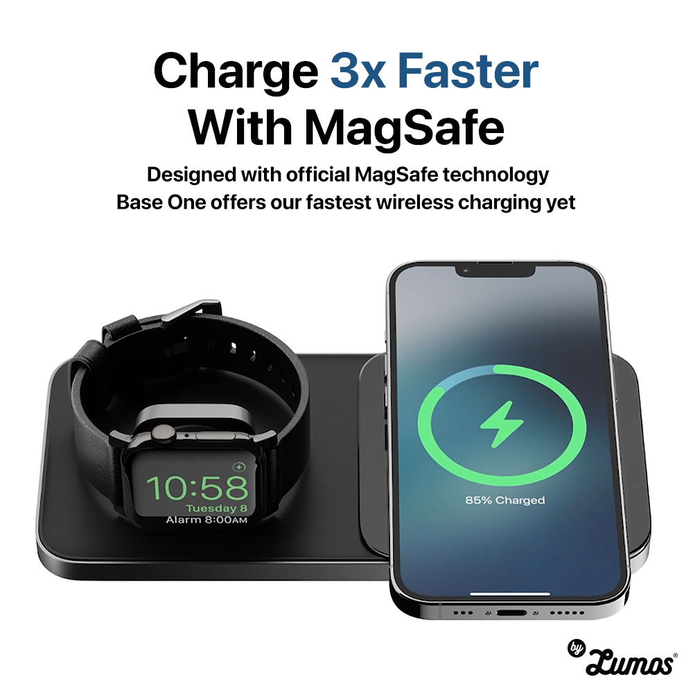 𝗡𝗢𝗠𝗔𝗗 𝗕𝗔𝗦𝗘 𝗢𝗡𝗘 𝗠𝗔𝗫 Magsafe Charger 15W Wireless Charging Speed Apple Watch/Phone Charging Base Charge 3x Faster
