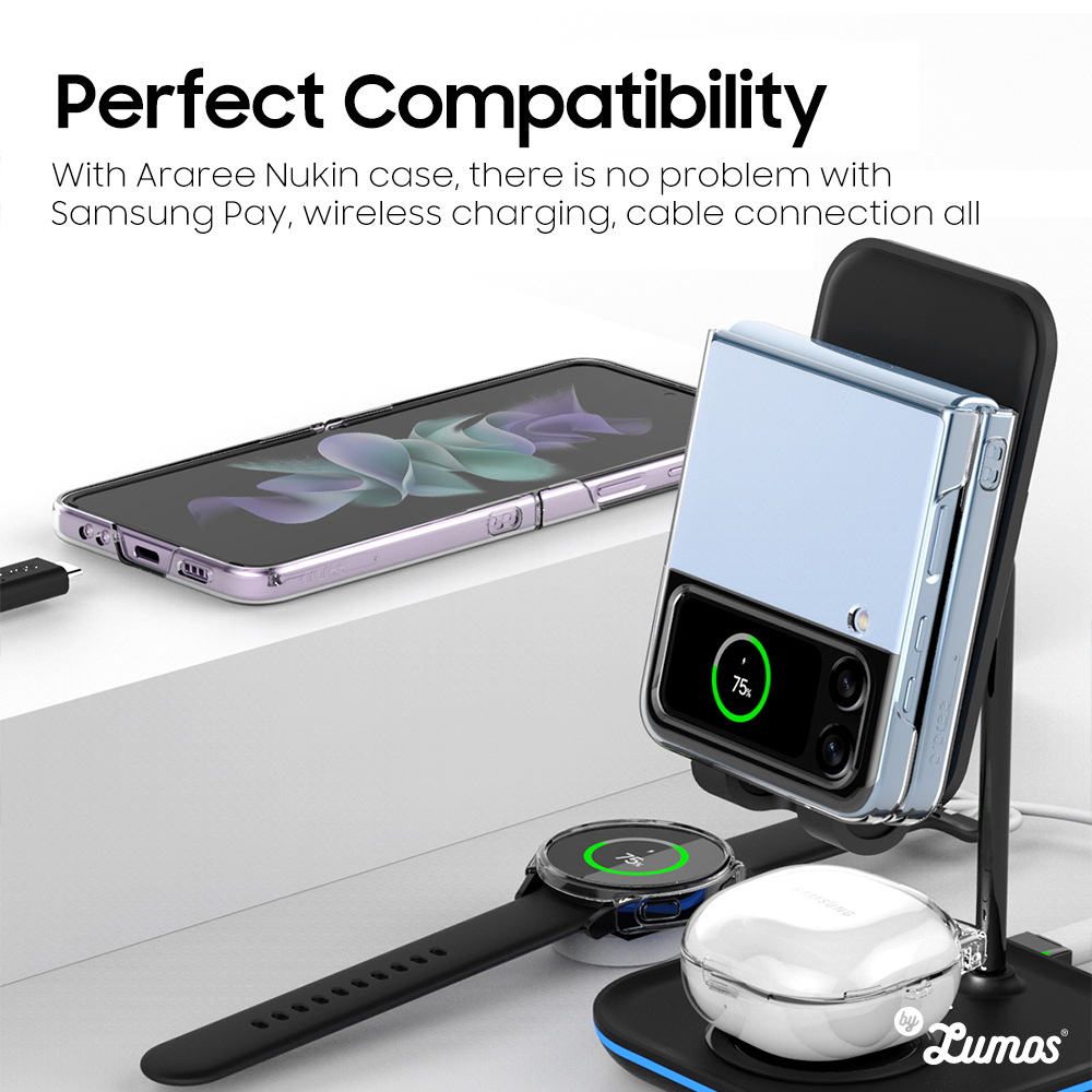 𝗔𝗥𝗔𝗥𝗘𝗘 𝗡𝗨𝗞𝗜𝗡 Samsung Galaxy Z Flip 4 Thin Transparent Clear Case