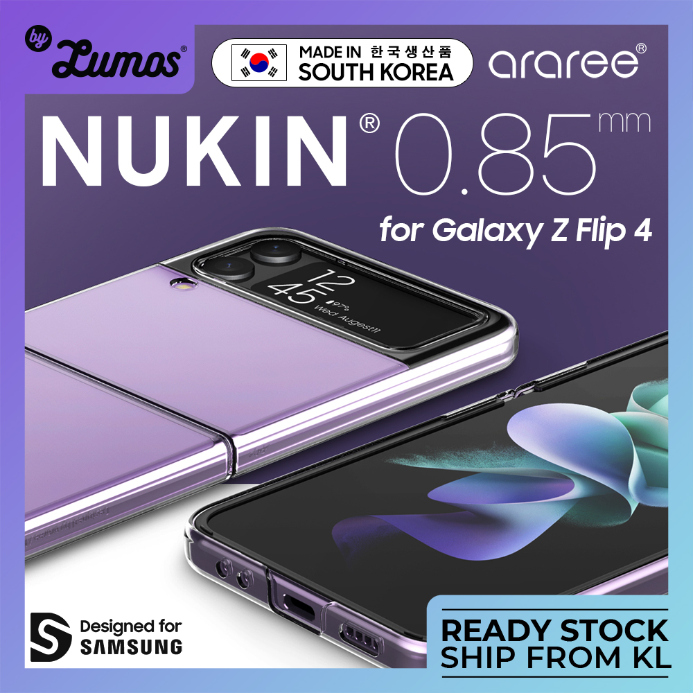 𝗔𝗥𝗔𝗥𝗘𝗘 𝗡𝗨𝗞𝗜𝗡 𝟬𝟴𝟱 For Samsung Galaxy Z Flip 4 5G Thickness Case Light And Thin Transparent Clear Case Casing