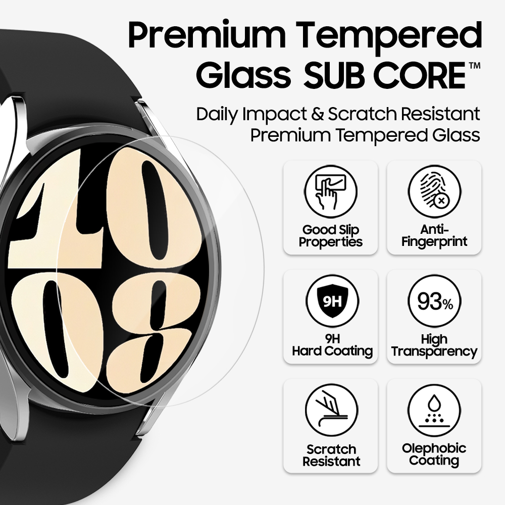 𝗔𝗥𝗔𝗥𝗘𝗘 𝗦𝗨𝗕 𝗖𝗢𝗥𝗘 Samsung Galaxy Watch 4/5/Watch 6(40mm/44mm) Include 2 Pcs Tempered Glass