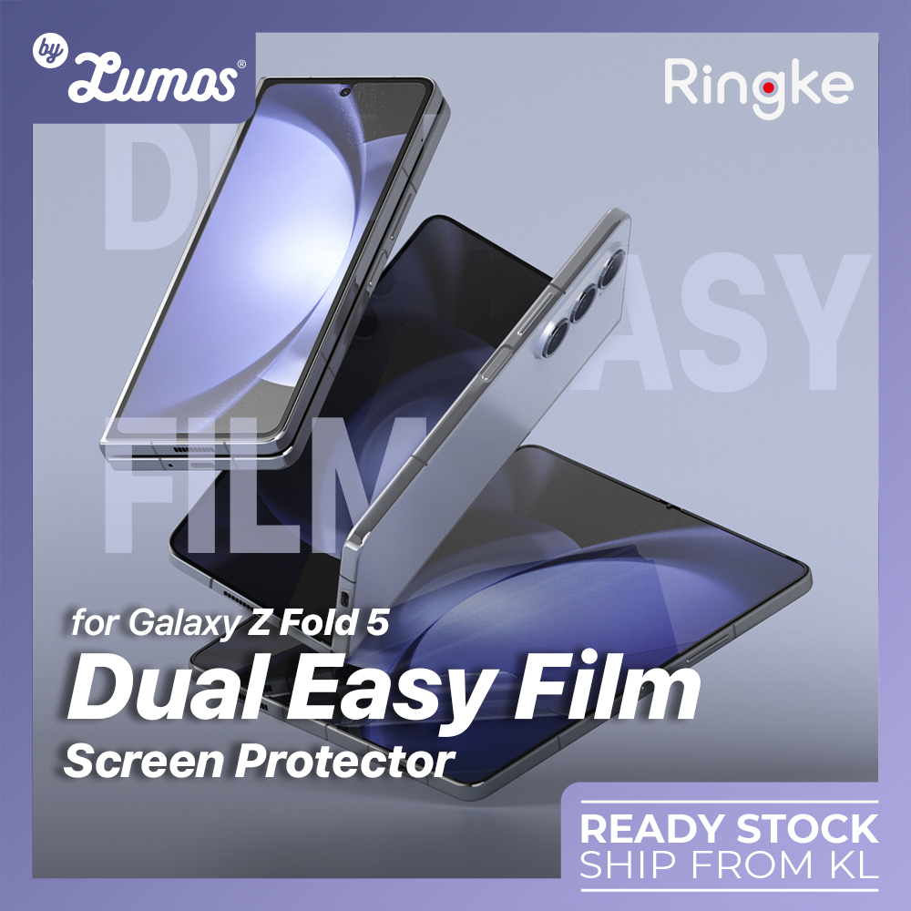 𝗥𝗜𝗡𝗚𝗞𝗘 𝗗𝘂𝗮𝗹 𝗘𝗮𝘀𝘆 𝗙𝗶𝗹𝗺 𝟮 𝗣𝗰𝘀 For Galaxy Z Fold 5 (Front& inner display) Screen Protector
