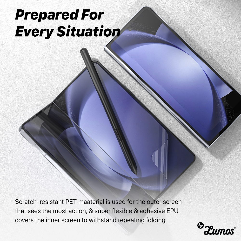 𝗥𝗜𝗡𝗚𝗞𝗘 𝗗𝘂𝗮𝗹 𝗘𝗮𝘀𝘆 𝗙𝗶𝗹𝗺 𝟮 𝗣𝗰𝘀 For Galaxy Z Fold 5 (Front& inner display) Screen Protector