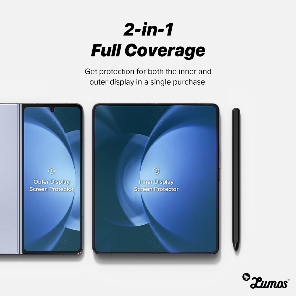 𝗥𝗜𝗡𝗚𝗞𝗘 𝗗𝘂𝗮𝗹 𝗘𝗮𝘀𝘆 𝗙𝗶𝗹𝗺 𝟮 𝗣𝗰𝘀 For Galaxy Z Fold 5 (Front& inner display) Screen Protector