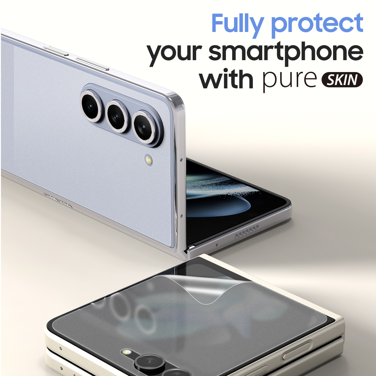 𝗔𝗥𝗔𝗥𝗘𝗘 𝗣𝗨𝗥𝗘 𝗦𝗞𝗜𝗡 𝟮𝗣𝗖𝗦 (𝗠𝗔𝗧𝗧 𝗙𝗜𝗟𝗠) Samsung Galaxy Z Fold 5 /Z Flip 5 Anti-Fingerprint Tempered Glass