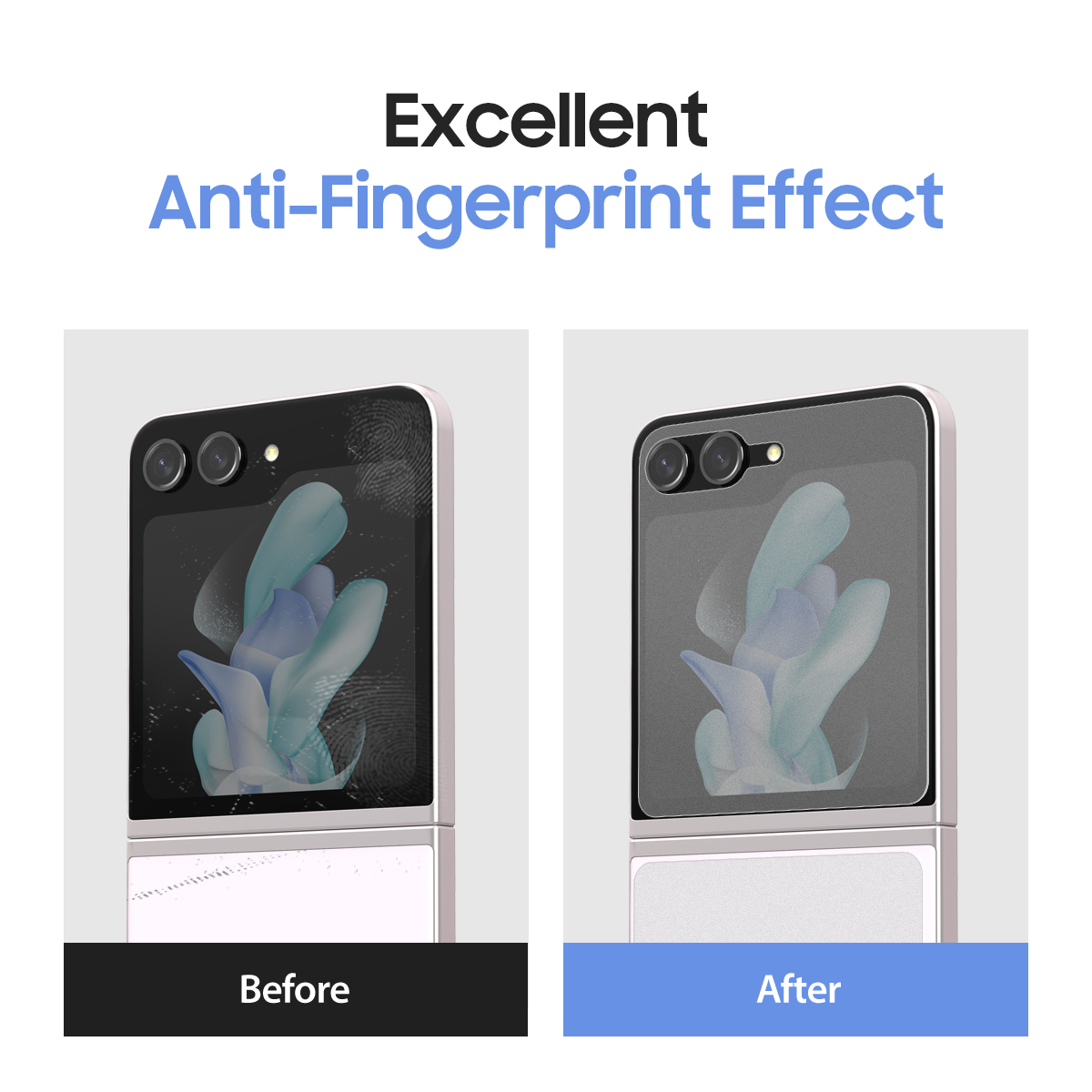 𝗔𝗥𝗔𝗥𝗘𝗘 𝗣𝗨𝗥𝗘 𝗦𝗞𝗜𝗡 𝟮𝗣𝗖𝗦 (𝗠𝗔𝗧𝗧 𝗙𝗜𝗟𝗠) Samsung Galaxy Z Fold 5 /Z Flip 5 Anti-Fingerprint Tempered Glass
