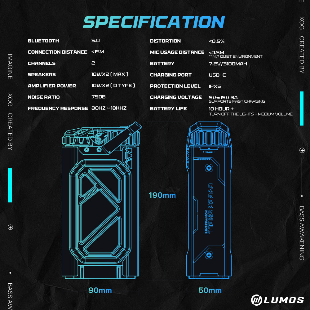 𝗠𝗨𝗭𝗘𝗡 𝗖𝗬𝗕𝗘𝗥 𝗦𝗛𝗘𝗟𝗟 Mechanical Stereo Speaker